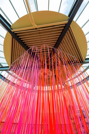 New York, SEP 11 2014 - Interior view of the New York Hall Of Scienceのeditorial素材