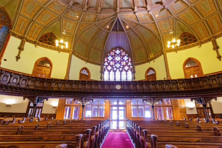 New York, SEP 15 2014 - Interior view of the Fifth Avenue Presbyterian Churchのeditorial素材