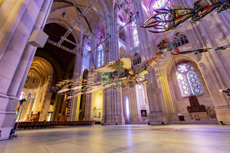 New York, SEP 13 2014 - Interior view of a metal Phoenix The Cathedral Church of Saint John the Divineのeditorial素材