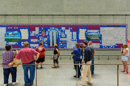 New York, SEP 18 2014 - Interior view of the 911 Tribute Museumのeditorial素材