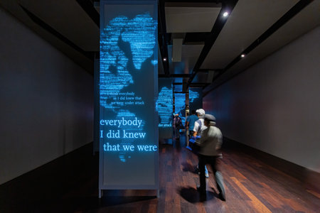 New York, SEP 18 2014 - Interior view of the 911 Tribute Museumのeditorial素材