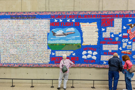 New York, SEP 18 2014 - Interior view of the 911 Tribute Museum