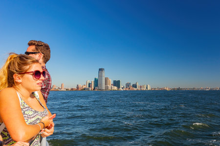 New York, SEP 17 2014 - Sunny view of the New York City skylineのeditorial素材