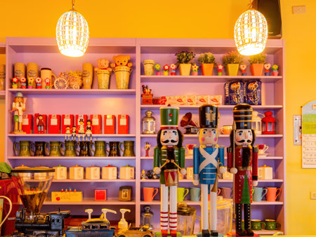 Taiwan, MAR 23 2013 - Interior view of the cute Moon Cafeのeditorial素材