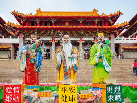 Taiwan, MAR 23 2013 - Exterior view of the historical Wenwu Templeのeditorial素材