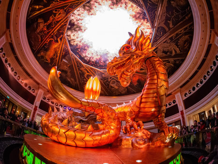 Macau, FEB 9 2013 - Interior view of the Wynn Casinoのeditorial素材