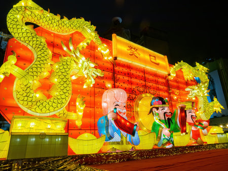 Macau, FEB 10 2013 - Night view of the Senado Squareのeditorial素材