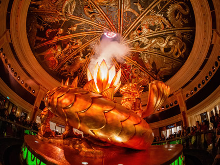 Macau, FEB 9 2013 - Interior view of the Wynn Casinoのeditorial素材