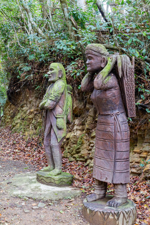 Taiwan, FEB 7 2010 - Close up shot of Indigenous statueのeditorial素材