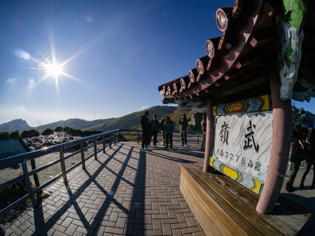 Taiwan, JAN 18 2013 - Sunny landscape of the Wuling of Hehuanshan mountainのeditorial素材