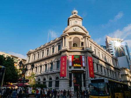 Macau, FEB 11 2013 - Sunnny view of the Senado Squareのeditorial素材