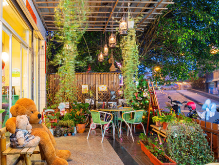 Taiwan, MAR 23 2013 - Exterior view of the cute Moon Cafeのeditorial素材