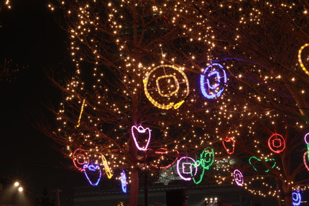 Taiwan, MAR 5 2010 - Night view of the First Full Moon Festival celebrationのeditorial素材