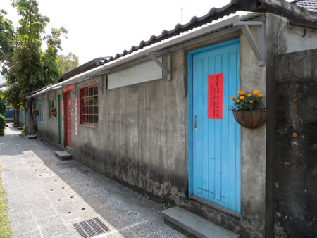 Taiwan, APR 12 2010 - Sunny view of the historical 44 south villageのeditorial素材