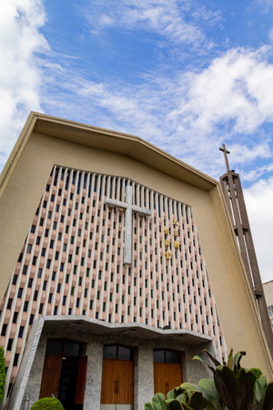 Taipei, SEP 18 2010 - Sunny view of the Holy Family Catholic Churchのeditorial素材