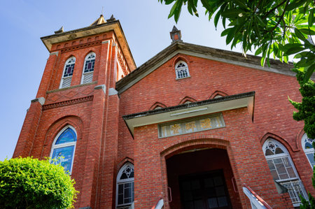 Taipei, FEB 11 2010 - Sunny view of the Tamsui Presbyterian Churchのeditorial素材