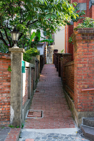 Taipei, FEB 11 2010 - Sunny view of the cityscape of Tamsui Districtのeditorial素材
