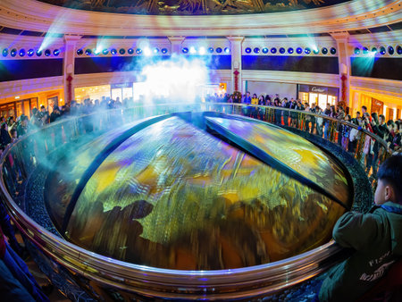 Macau, FEB 9 2013 - Interior view of the Wynn Casinoのeditorial素材