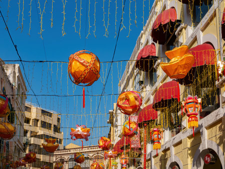 Macau, FEB 11 2013 - Sunnny view of the Senado Squareのeditorial素材