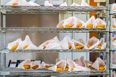 Oklahoma, NOV 13 2022 - Interior view of the Arbuckle Mountain Fried Piesのeditorial素材