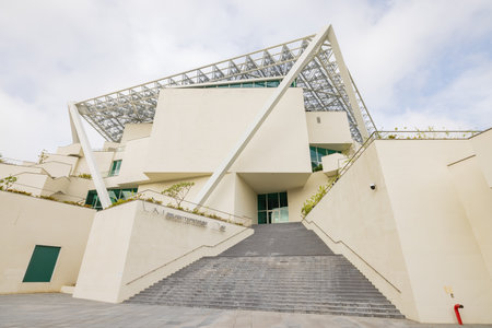Tainan, JAN 5 2023 - Sunny exterior view of the Tainan Art Museum Building 2のeditorial素材