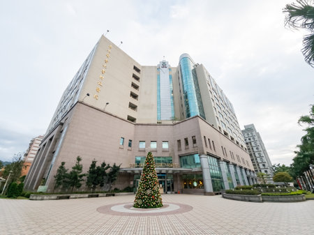 Taipei, JAN 1 2023 - Overcast view of the Taipei Medical University Hospitalのeditorial素材