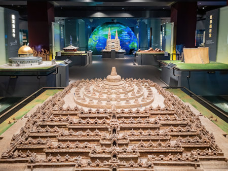Taipie, DEC 16 2022 - Interior view of the Borobudur Temple modal in Museum of World Religionsのeditorial素材