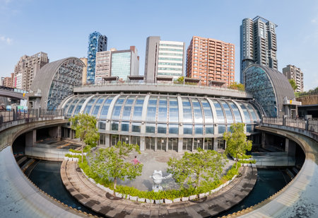 Taipei, DEC 23 2022 - Exterior view of the Daan Park subway stationのeditorial素材