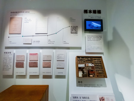 Taipei, DEC 18 2022 - Interior view of the Herbarium of TPBGのeditorial素材