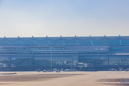 Tokyo, JAN 9 2023 - Sunny exterior view of the Tokyo Airportのeditorial素材