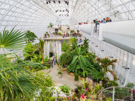 Oklahoma, JAN 21 2023 - Interior view of the main building of Myriad Botanical Gardensのeditorial素材