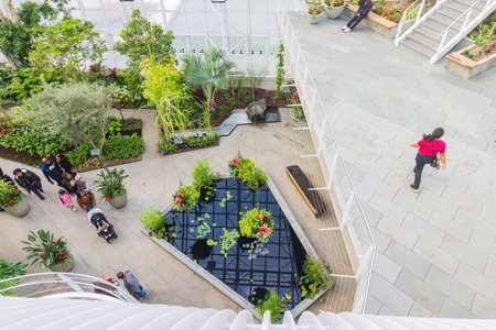 Oklahoma, JAN 21 2023 - Interior view of the main building of Myriad Botanical Gardensのeditorial素材