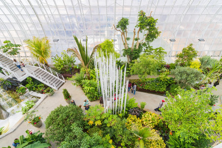 Oklahoma, JAN 21 2023 - Interior view of the main building of Myriad Botanical Gardensのeditorial素材