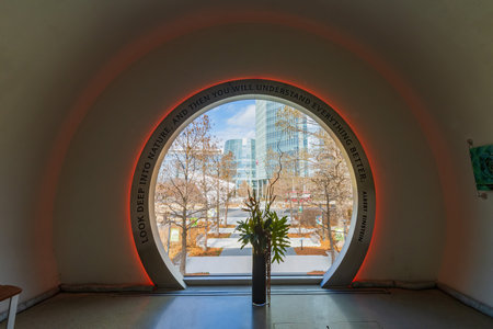 Oklahoma, JAN 21 2023 - Interior view of the main building of Myriad Botanical Gardensのeditorial素材