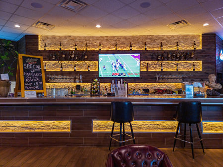 Oklahoma, NOV 27 2022 - Interior view of the Luigis Italian Restaurant and Loungeのeditorial素材