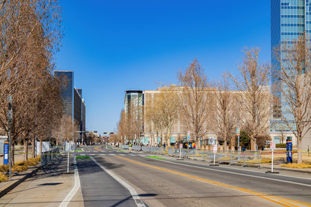 Oklahoma, JAN 15 2023 - A crowd of people eagerly awaiting the start of the Martin Luther King Jr. Day parade in the bustling downtown area of Oklahoma Cityのeditorial素材