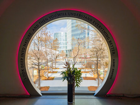 Oklahoma, JAN 21 2023 - Interior view of the main building of Myriad Botanical Gardensのeditorial素材