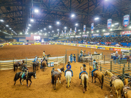 Oklahoma, JAN 15 2023 - International Finals Rodeo happen in the Lazy E Arenaのeditorial素材