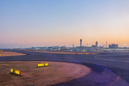 Tokyo, JAN 9 2023 - Sunny exterior view of the Tokyo Airportのeditorial素材