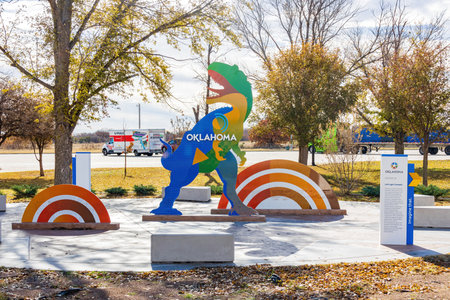 Oklahoma, NOV 27 2022 - Exterior view of the Oklahoma Welcome Centerのeditorial素材