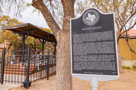 Texas, NOV 23 2022 - Overcast view of the Buddy Holly Centerのeditorial素材