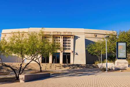 Texas, NOV 26 2022 - Sunny exterior view of the Magoffin Auditorium of The University of Texas at El Pasoのeditorial素材