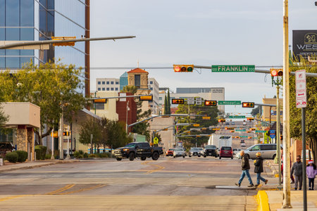 Texas, NOV 25 2022 - Overcast view of the cityscape of El Paso downtownのeditorial素材