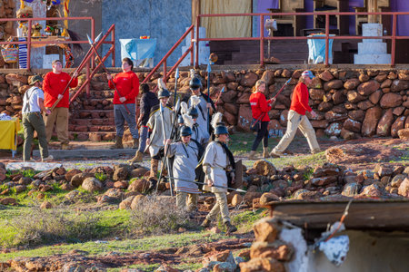 Oklahoma, APR 1 2023 - People preparing for the easter Pageant at Wichita Mountains National Wildlife Refugeのeditorial素材