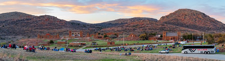 Oklahoma, APR 1 2023 - Many people waiting for the easter Pageantのeditorial素材