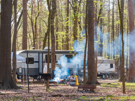 Oklahoma, MAR 30 2023 - Camping in the Beavers Bend State Parkのeditorial素材