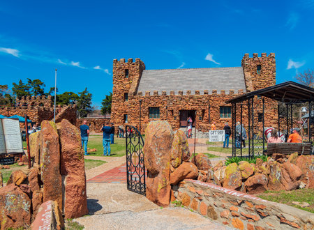 Oklahoma, APR 1 2023 - Sunny view of the easter Pageant in Wichita Mountains National Wildlife Refugeのeditorial素材