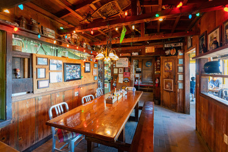 Los Angeles, MAR 12 2017 - Interior view of a traditional restaurant near Lake Elsinore