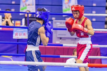 Taipei, OCT 20 2023 - Boxing competition of The National Gamesのeditorial素材