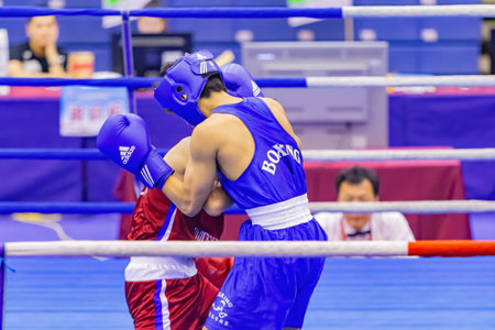 Taipei, OCT 20 2023 - Boxing competition of The National Gamesのeditorial素材